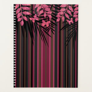 Floral, rayé, rétro