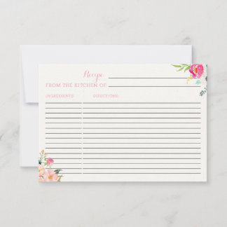 Floral Recipe Kaart en gedicht