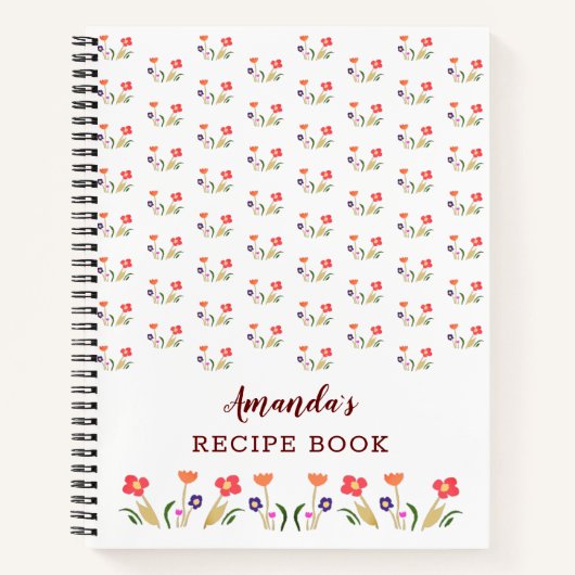 Floral Recipe zomerbloemenpatroon Notitieboek (Voorkant)