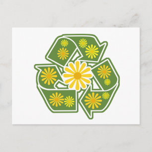 Floral Recyclen Sign Briefkaart