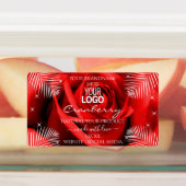 Floral Red Burgundy Boîtier Étiquette Logo (Apposé)