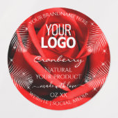 Floral Red Burgundy Product Packaging Labels Logo (Design 1)