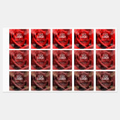 Floral Red Burgundy Product Packaging Labels Logo (Vel)
