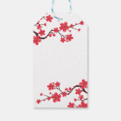 Floral Red Cherry Blossom Sakura Dank u Cadeaulabel (Achterkant)