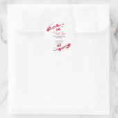 Floral Red Cherry Blossom Sakura Dank u Ronde Sticker (Tas)