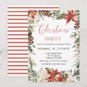 Floral Red Company Invitation de Noël (Devant / Derrière)