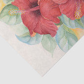 Floral Red Hibiscus Decoupage Waterverf Tissuepapier (Detail)