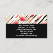 *~* Floral Red Poppy Black Glitter Folie White Chi Visitekaartje (Achterkant)