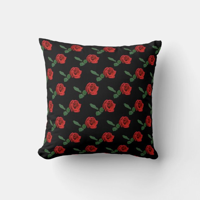 Floral Red Rose Kussen (Voorkant)