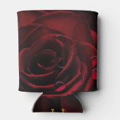 Floral Red Rose LOVED Monogram Blikjeskoeler (Achterkant)