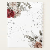 Floral Red Roses Monogram Modern Planner (Achterkant)