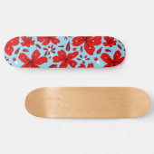 Floral Red Skateboard (Horizontaal)