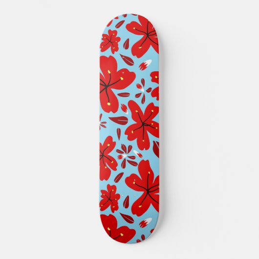 Floral Red Skateboard (Voorkant)