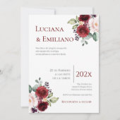 Floral Red Wedding Invitation (Devant)