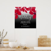 Floral Red Welcome Wedding Poster (Keuken)