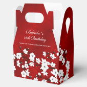 Floral Red White Cherry Blossom Aangepaste verjaar Bedankdoosjes (Geopend)