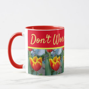 Floral Red Yellow Tulip maakt het niet uit Mok