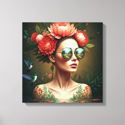 Floral Reflection Canvas Afdruk (Voorkant)