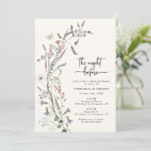 Floral Rehearsal Dinner Invitation Kaart (Staand voorkant)