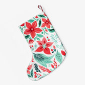 Floral Reindeer Custom Name Kleine Kerstsok (Achterkant (Hangend))