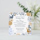 Floral Reindeer Winter Weddenschap Kaart (Staand voorkant)