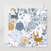 Floral Reindeer Winter Weddenschap Kaart (Achterkant)