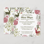 Floral Reindekerst Bridal Shower Kaart (Voorkant / Achterkant)