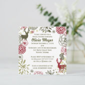 Floral Reindekerst Bridal Shower Kaart (Staand voorkant)