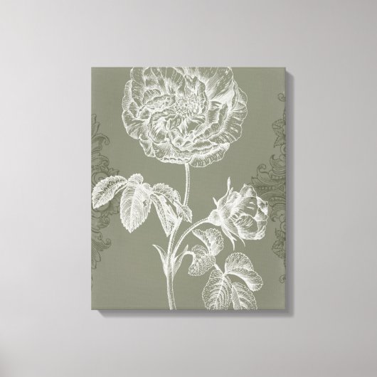 Floral Relief I Canvas Afdruk (Voorkant)