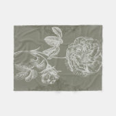 Floral Relief I Fleece Deken (Voorkant (Horizontaal))