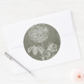 Floral Relief I Ronde Sticker (Envelop)
