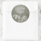 Floral Relief I Ronde Sticker (Tas)