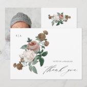  Floral Religieuze Baptisme Bedankkaart (Voorkant / Achterkant)