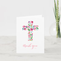Floral religieuze bedankbriefje, vouwkaart