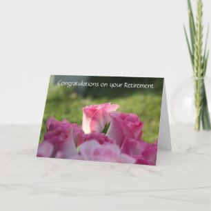 Floral Retirement Card,  roze rozen Kaart