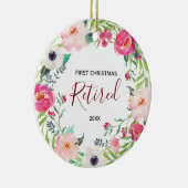Floral Retraité Premier Ornement de Noël (Droite)