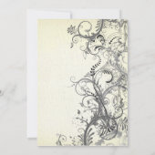 Floral-retro bruiloft kaart (Achterkant)