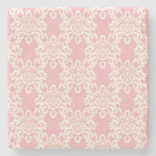 Floral retro damask stenen onderzetter (Voorkant)