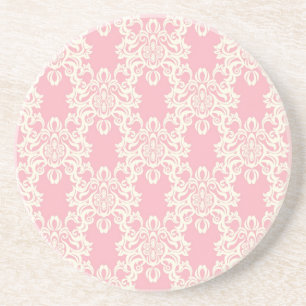 Floral retro damask zandsteen onderzetter