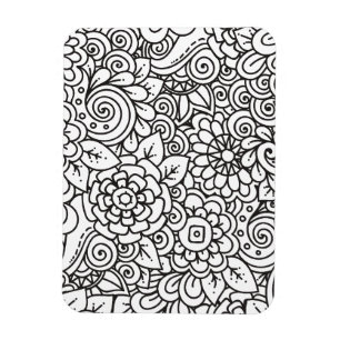 Floral Retro Doodle Magneet