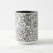 Floral Retro Doodle Mok (Midden)