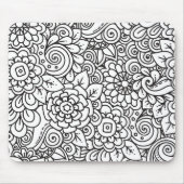 Floral Retro Doodle Muismat (Voorkant)