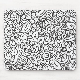 Floral Retro Doodle Muismat