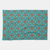 Floral rétro et Polkas sur serviette de cuisine Tu (Horizontal)