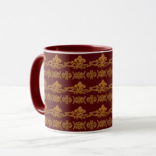 Floral Retro Pattern Mok (Voorkant links)