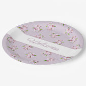 Floral Retro Pattern Papieren Bordje (Gekanteld)