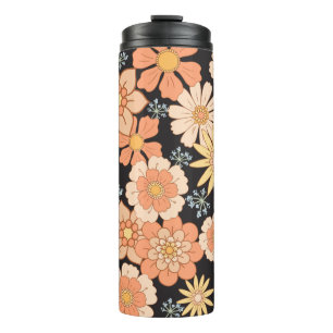 Floral Retro Peach Thermosbeker