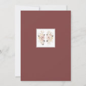 Floral Retro Rose Enregistrer le Faire-part de mar (Dos)