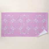 Floral retro roze design. strandlaken (Voorkant)