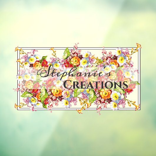 Floral Retro Spring Flowers Primrose Raamsticker (Vel 3)